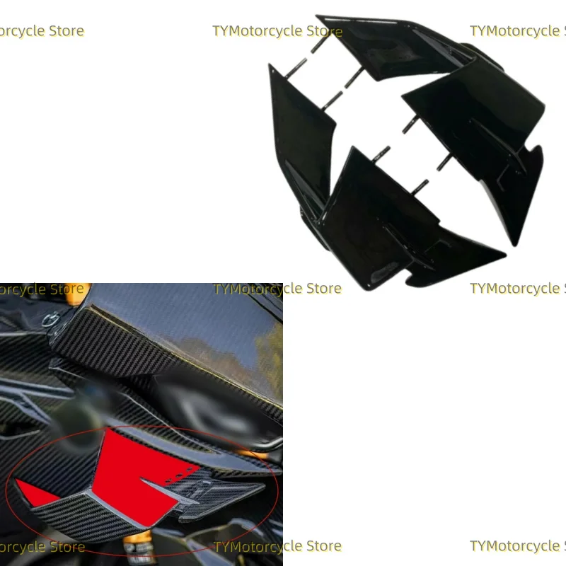 

Bright black Motorcycle Fairing Side Winglet Aerodynamic Wing Deflector Spoiler Fit For BMW S1000RR S1000 RR 2023 2024