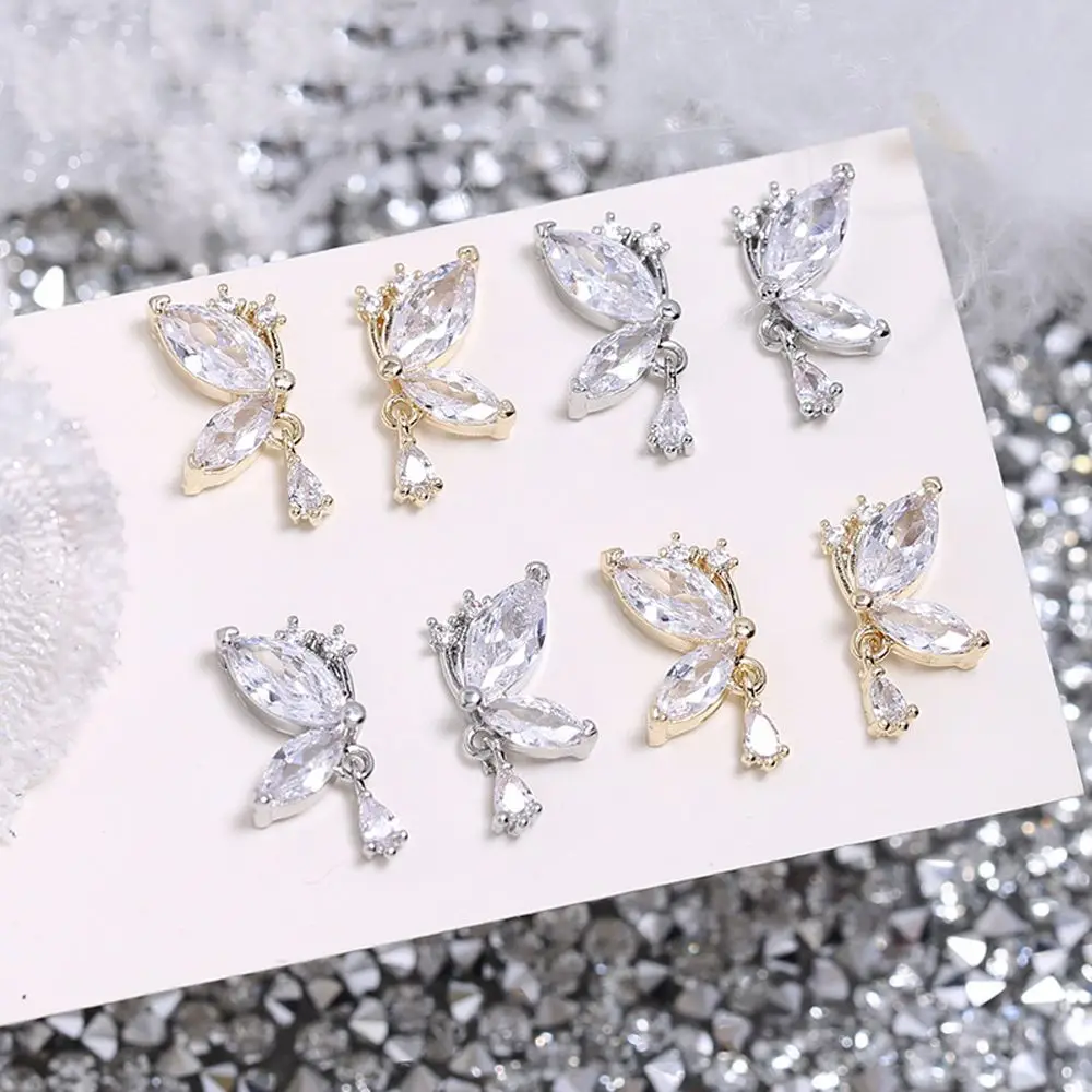 

Zircon Gold Silver Glitter Nail Ornaments 3D Nail Art Decorations Manicure Accessories Butterfly Nail Charms Nail Rhinestones