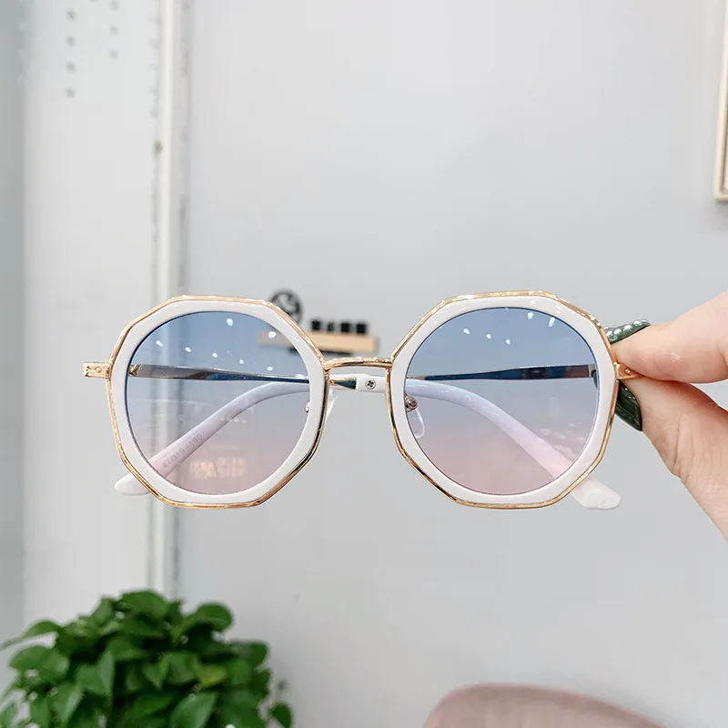 Kids Sunglasses Boys Girls Vintage Polygon Glasses UV400