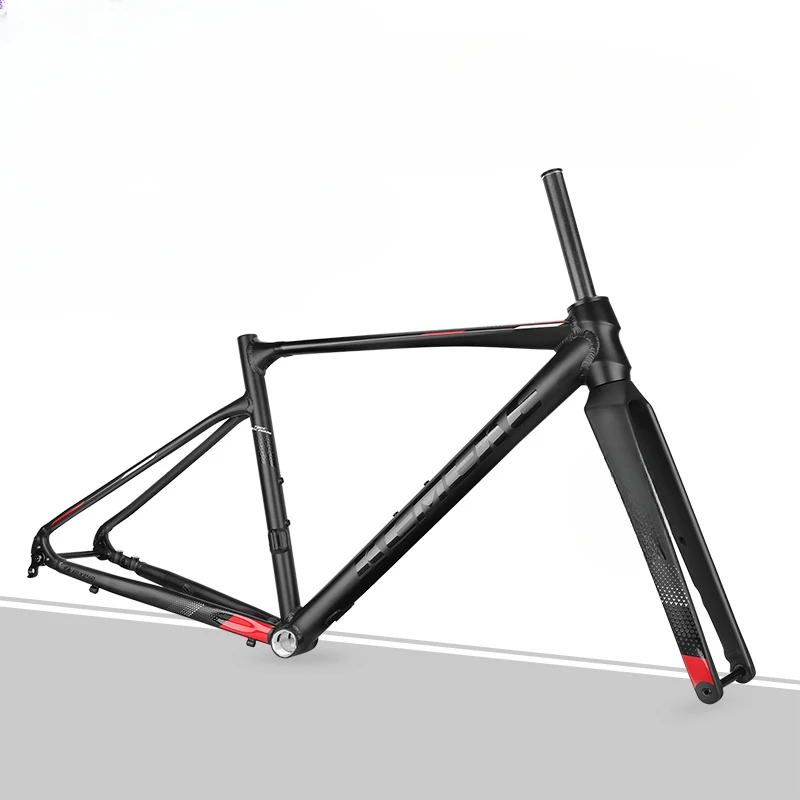 

Дорожная рама, полная внутренняя кабельная прокладка, дисковые тормоза для бочковой оси, алюминиевая рама 700C для велосипеда, углеродная вилка