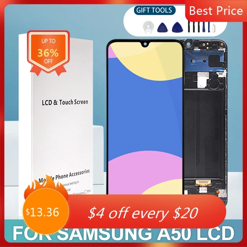 

1Pcs 6.4 Inch A505 Display For Samsung Galaxy A50 LCD Touch Digitizer Assembly A505F A505FN A505GN A505FM A505U Screen