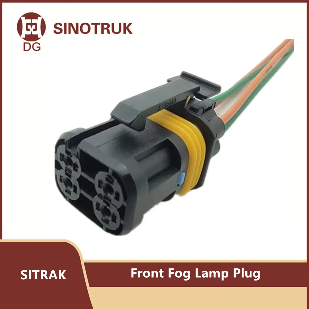 Front Fog Lamp Plug For SINOTRUK SITRAK C5H G7H Combination Lamp Socket Bumper Lamp Harness Connector car harness european trailer plug 7 core aluminum alloy socket rv adapter tail light signal connector