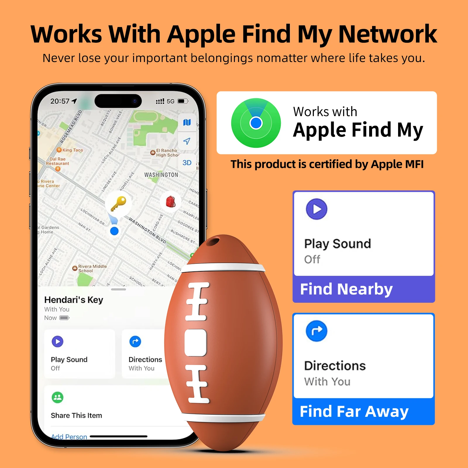 Smart Bluetooth GPS Locator Works With Apple Find My App Tracker And Keys Finder For Lost Keys Bags Wallets Luggage Only For IOS