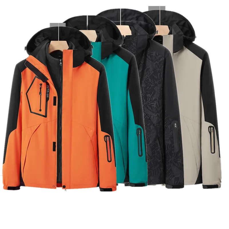 Skiing Jackets 3 in 1 Men Women Winter Warm Ski Hooded Jacket Windproof Waterproof  Wear-resisting Outdoors Hiking Climbing Coat