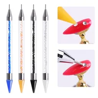 1PCS Acrylic Double Head Rhinestone Picker Dotting Pen Crystal Beads Handle Wax Pencil Manicure Point Drill Pen Nail Art Tools#5 1