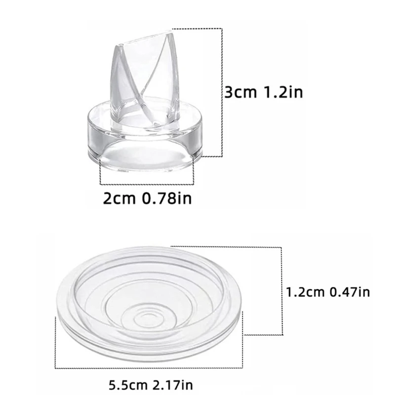 6pcs Silicone Diaphragm & Duck Mouth Set Rubber Duckbill Valves & Silicone Diaphragm set Replacement for Breast 6