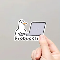 Set of 2 Adorable Goose Waterproof Laptop Stickers - Removable Decorative Decals for Notebooks and Laptops (2pcs)