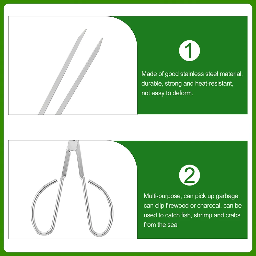 Carbon Tongs BBQ Charcoal Clamp Tools Matches Firewood Tong Stainless Steel Charcoal Clip Clamp Handle Tong Cleaning Accessories log grabber tongs