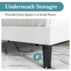 HOOMIC Velvet Upholstered Bed Frame, Vertical Channel Tufted Wingback Headboard, Wooden Slats Support Allewie 5
