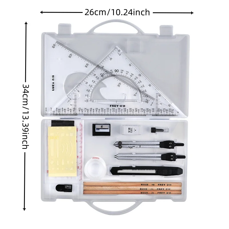 Mechanical Drawing Tool Set Engineering Drawing Device Engineering Kit Compasses Set for Students