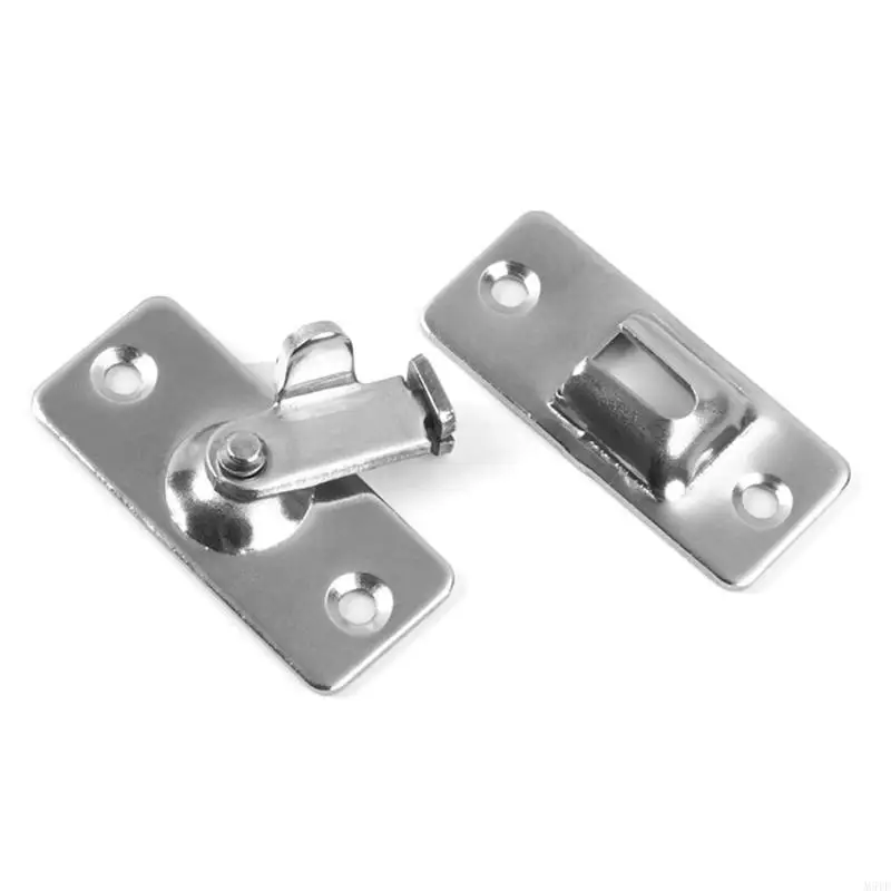 M5TF 3pcs 90 Degree Small Stainless Steel Door Latches Slide for Interior and Exterior Door with Installation Screws