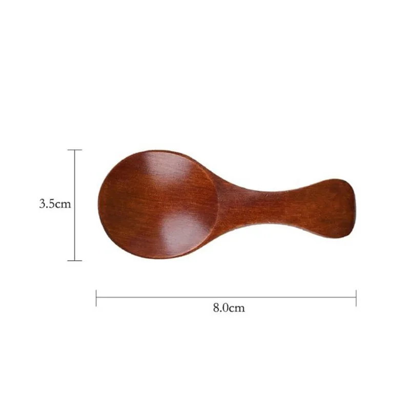 4Pcs Mini Spoon Wooden Small Natural Seasoning Short Handle Measuring Salt Powder Sugar Jar Scoop Home Kitchen Gadget