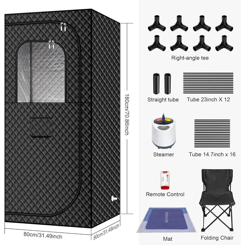 Steam Sauna Box, Portable Sauna for Home, Person Sauna Tent at Home Spa with 2.6L & 1500W, Remote Control, Home Saunas 6
