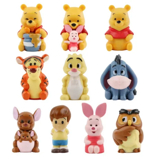 Cartoon Disney Winnie The Pooh Maialino Tigger Eeyore Rabbit Owl Anime Action Figures Toy 10 Pz/Set Collection Doll Model