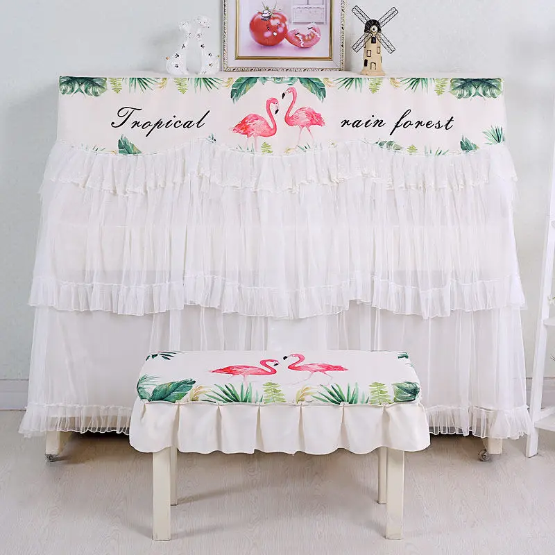 Printed Household Children's Piano Dust Cover Lace Fabric Dust Cover Full Covers for Playing Without Taking Off The Piano Cloth