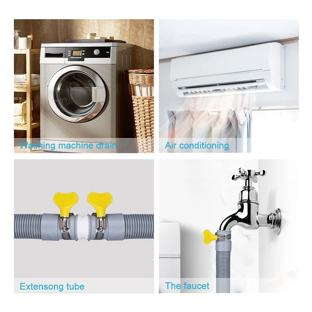 Drain Hose Extension Set Universal Washing Machine Hose 10Ft Include Bracket Connector and Clamps Drain Hoses washing machine drain hose