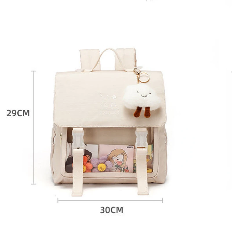 Women Japanese Ita Bag Transparent Pocket Ladies Backpack College Style Student School Bag Itabag Travel Backpack 6
