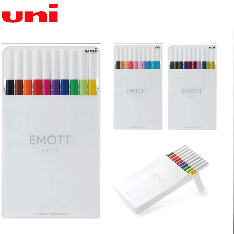 Uni EMOTT Ever Fine Color Marker Pen 0.4mm Full Set PEM-SY5C Water-Based  Plumones marcadores Durable Tip Smooth Writing - AliExpress