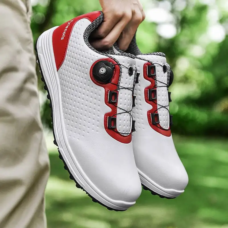 New Waterproof Golf Shoes Men Comfortable Golf Sneakers Quick Lacing Outdoor Walking Footwear Anti Slip Athletic Sneakers