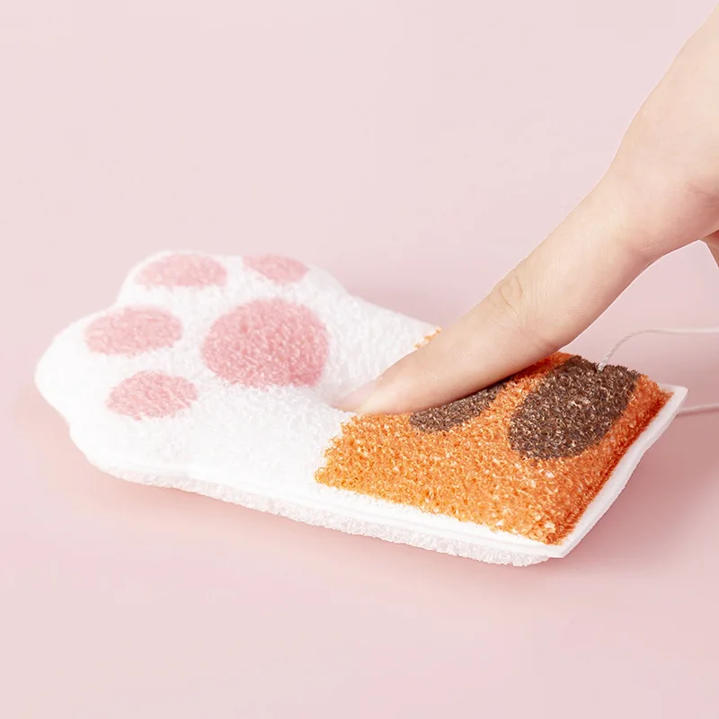 Smooth Bath Sponge Elastic Cute Cat Paw Bathing Sponge Adult Baby Body Wash Brush Clean Brush Bath Towel baby bath sponge shower sponge ball