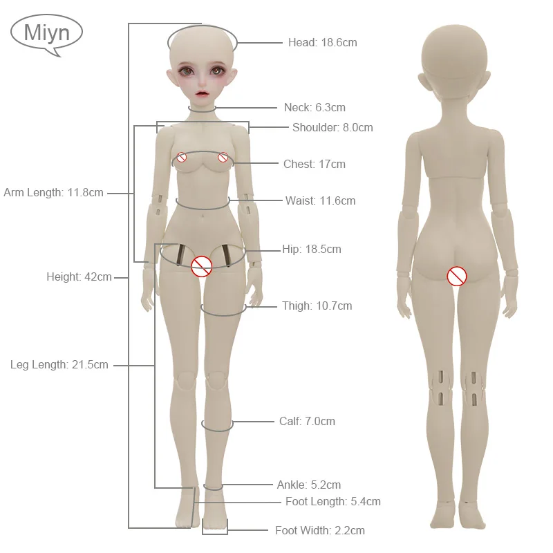 BJD Doll 1/4 Miyn Half angel Half Devil Small Smart Spirit with