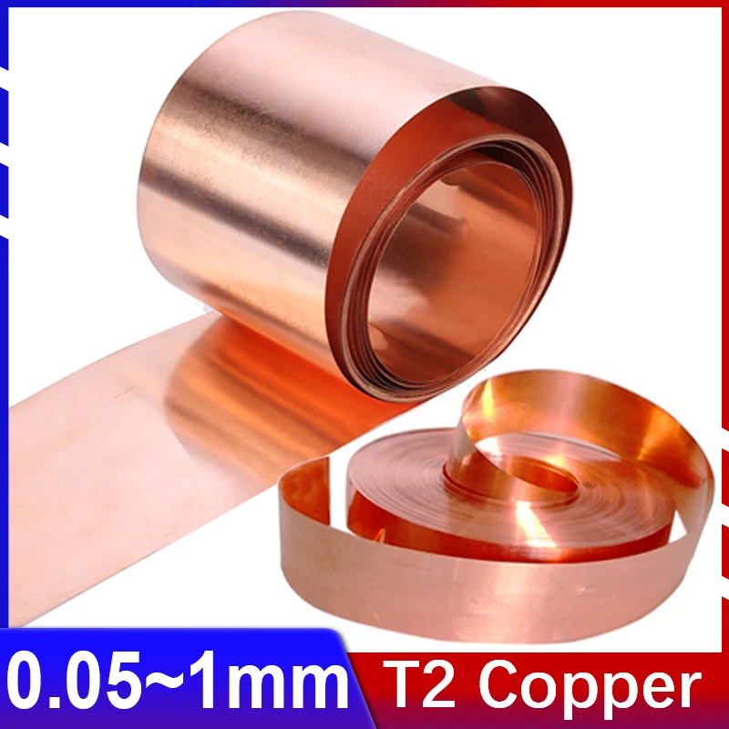 Lamiera Di Rame Puro T2 – Striscia Metallo Spessore 0,01-1 Mm – Larghezza E Lunghezza Varie Misure