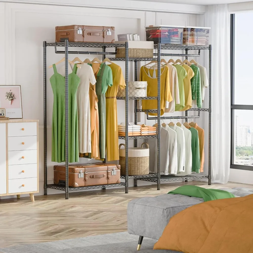 

Portable Garment Rack Compact Size Closet Organizer Home Furniture G6M Heavy Duty Clothes Rack for Hanging Clothes Open Cabinet