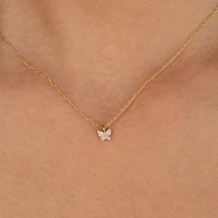 IOGOU Delicate Butterfly Necklace Real Sterling Silver 925 1.4MM D Color Moissanite Pendant Woman's Charm Jewelry Birthday Gift 1