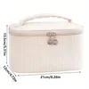 Makeup Bags for Women Travel Toiletry Cute Cases Bag Portable Solid Color Makeup Organizer Box Cosmetic Bag Neceser PU Leather 2