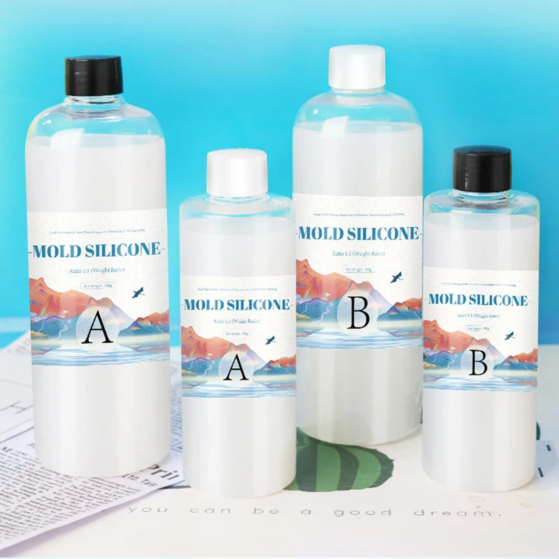 실리콘 몰드 만들기 액체 고무 AB 1:1 접착제, DIY 몰딩, 빠른 경화 복사 몰드 만들기, 실리콘 키트 경화, 200g, 500g, 1000g