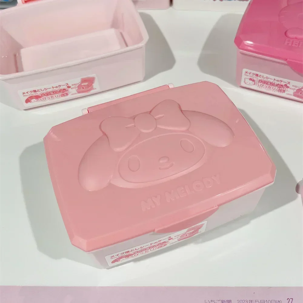 

Sanrio My Melody Hello Kitty Things Storage Box Cartoon Clamshell Cotton Swabs Stationery Jewelry Girls Room for Gift Collection