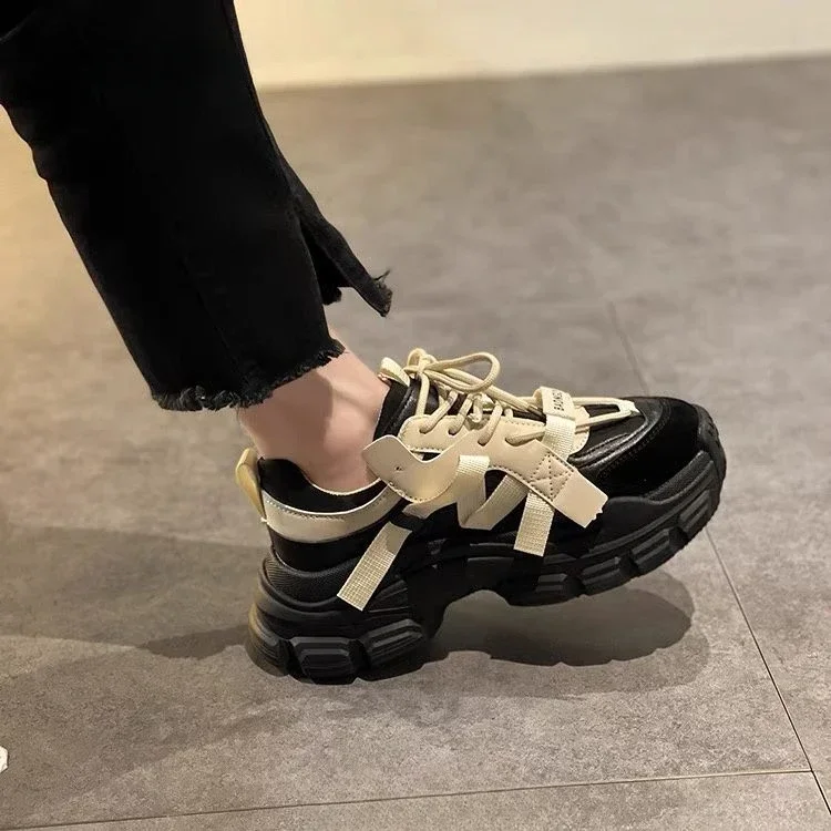 Lace Up Sports High on Platform Women's Athletic Shoes Sneakers Korean Offers Stylish Vulcanized Shoe Quality H Ladies Footwear - Image 4