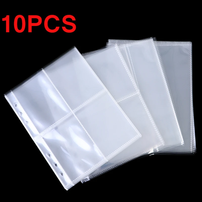 

Clear Card Pouch Game Card Holder Loose-leaf Photo Album Insert With 6 Hole Replacement Pages Standard A5 Binder Refill Sleeves