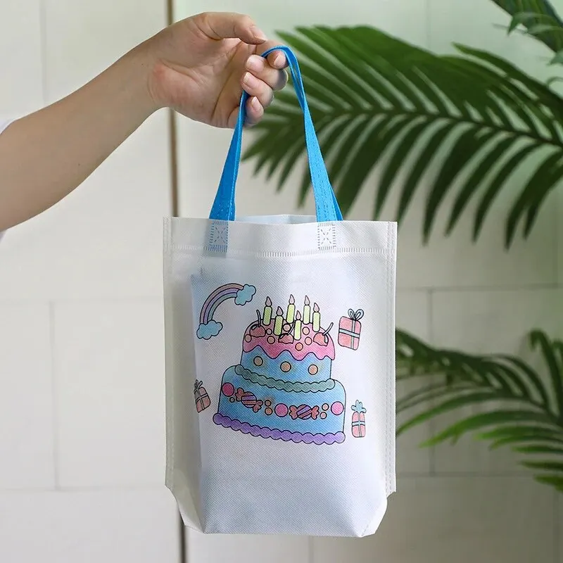 Juego de bolsas para pintar a mano para niños, saco de tela no tejida para  grafiti, con rotuladores para rellenar dibujos, juego de manualidades, 5  unidades, GYH - AliExpress