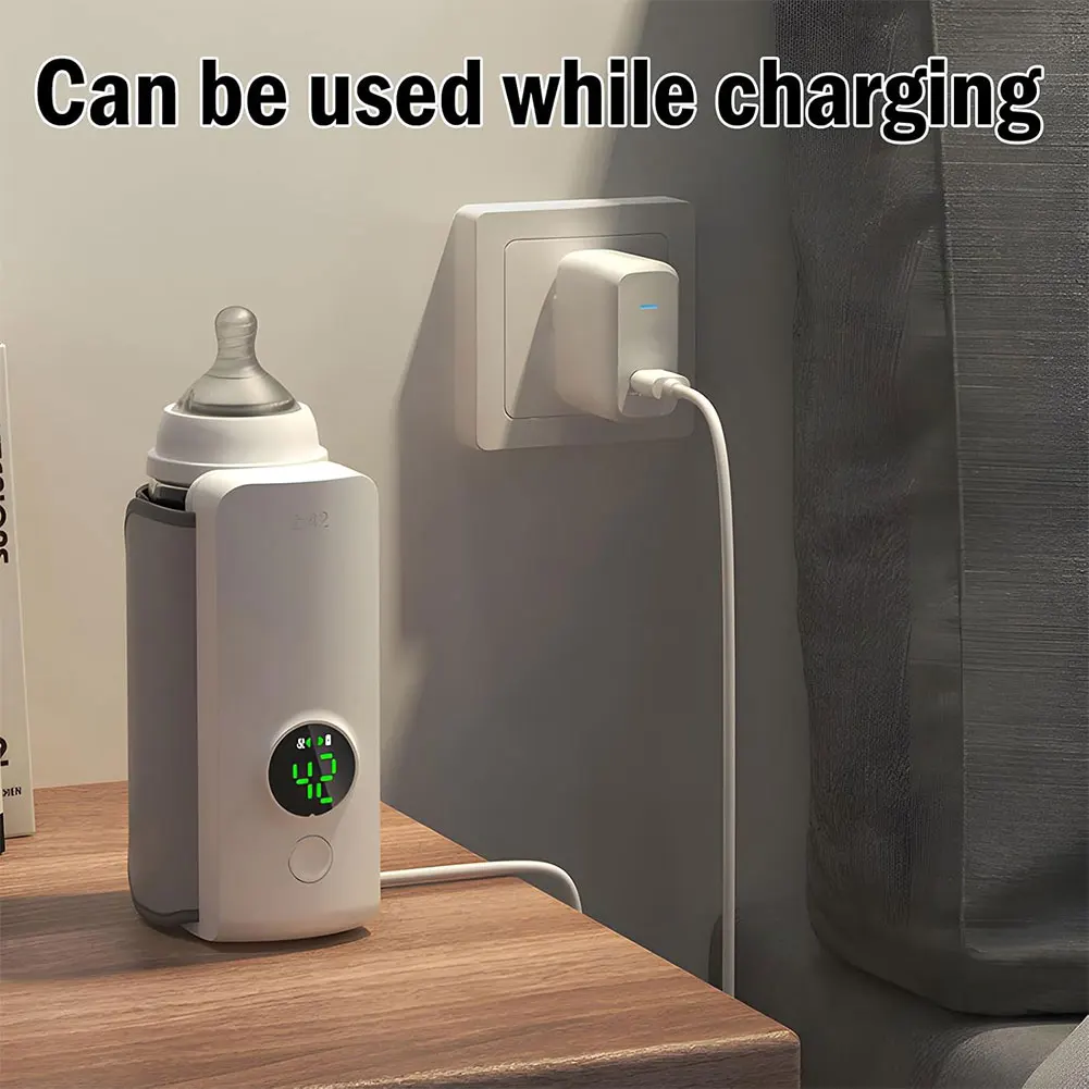 Portable Rechargeable Cordless Bottle Warmer with Digital Temperature Control