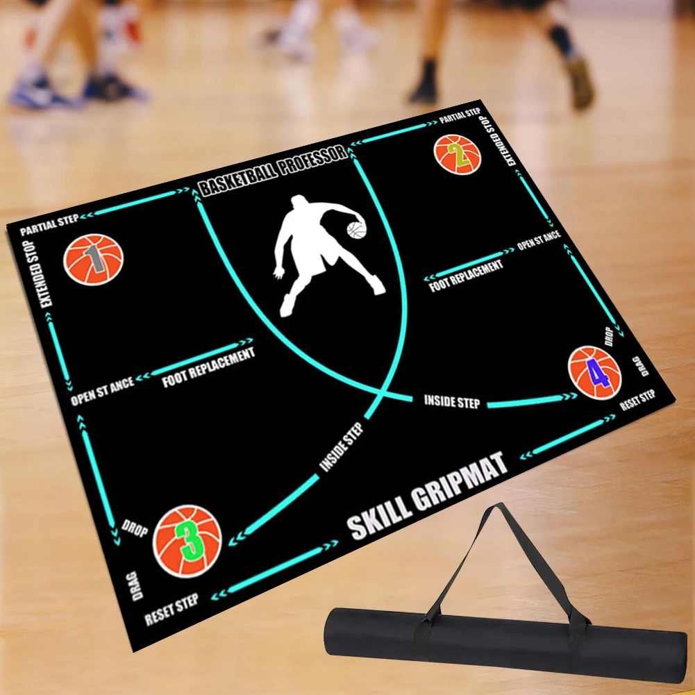 Basketball Footstep Training Mat Non-Slip Basketball Practice Equipment Shock Absorbing Silent Footwork Practice All Levels
