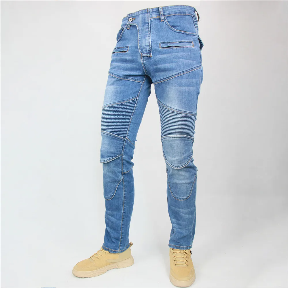 Texwood men's casual and sports wear store, summer beach clothes, men's leather fashion, jewelry, sunglasses Kominie Collection Classic Denim UGB06 PK718 PK719 4X Zip Motorcycle Pants Pantalones Motocicleta Hombre Featherbed Jeans Gears