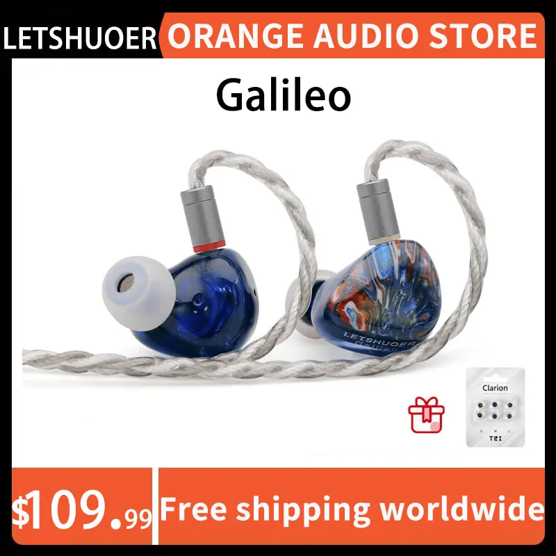 

LETSHUOER x GIZAUDIO Galileo In-Ear Monitor Earphones IEMs 10mm Dynamic Driver+Sonion 2389 BA Unit Dual-Driver Hybrid Headphone