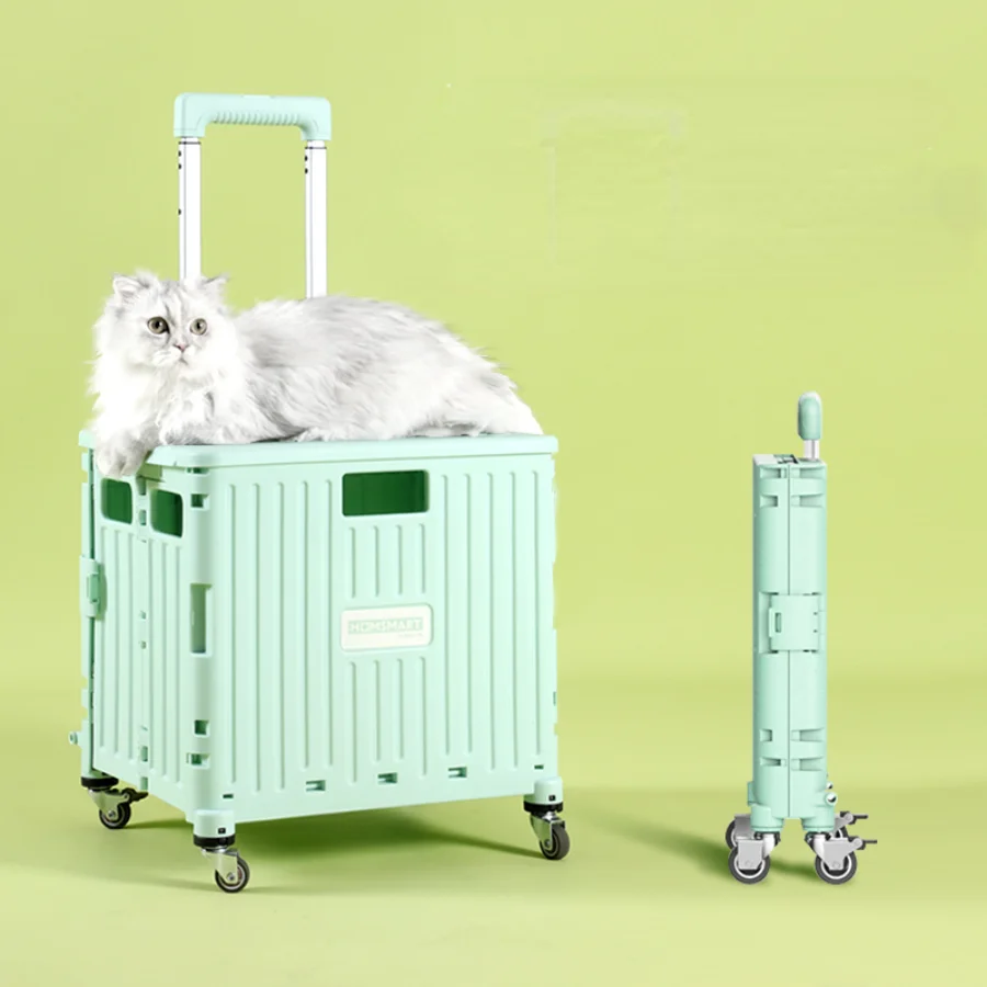 

Outdoor Cat Carrier With Wheels Large Space Portable SuitcaseTravel Dog Backpack Foldable Plastic Mochila Para Gato Pet Supplies