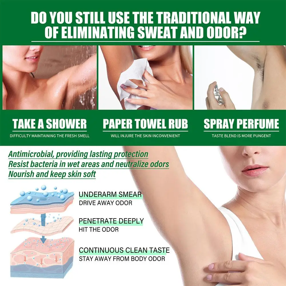 Deodorant Spray 4x Body Odor Underarm Sweat Spray Antiperspirants Deodorant Remove Foot Odor Deodorizer Eliminate Bad Smell 10g