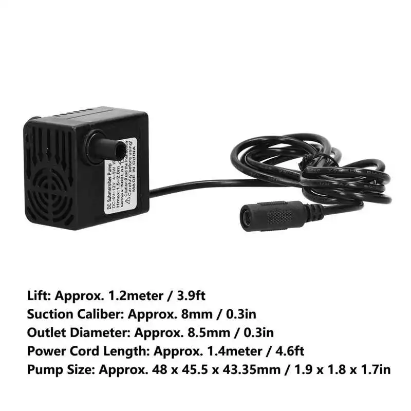 Brushless Low Noise Submersible Pump Circulation Device 1.2 Meter Lift