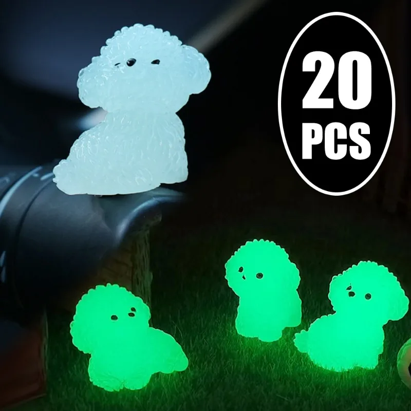 

Fluorescence Cute Puppy Car Ornaments Auto Dashboard Center Console Luminous Dog Home Ornament Garden Decoration Accessories