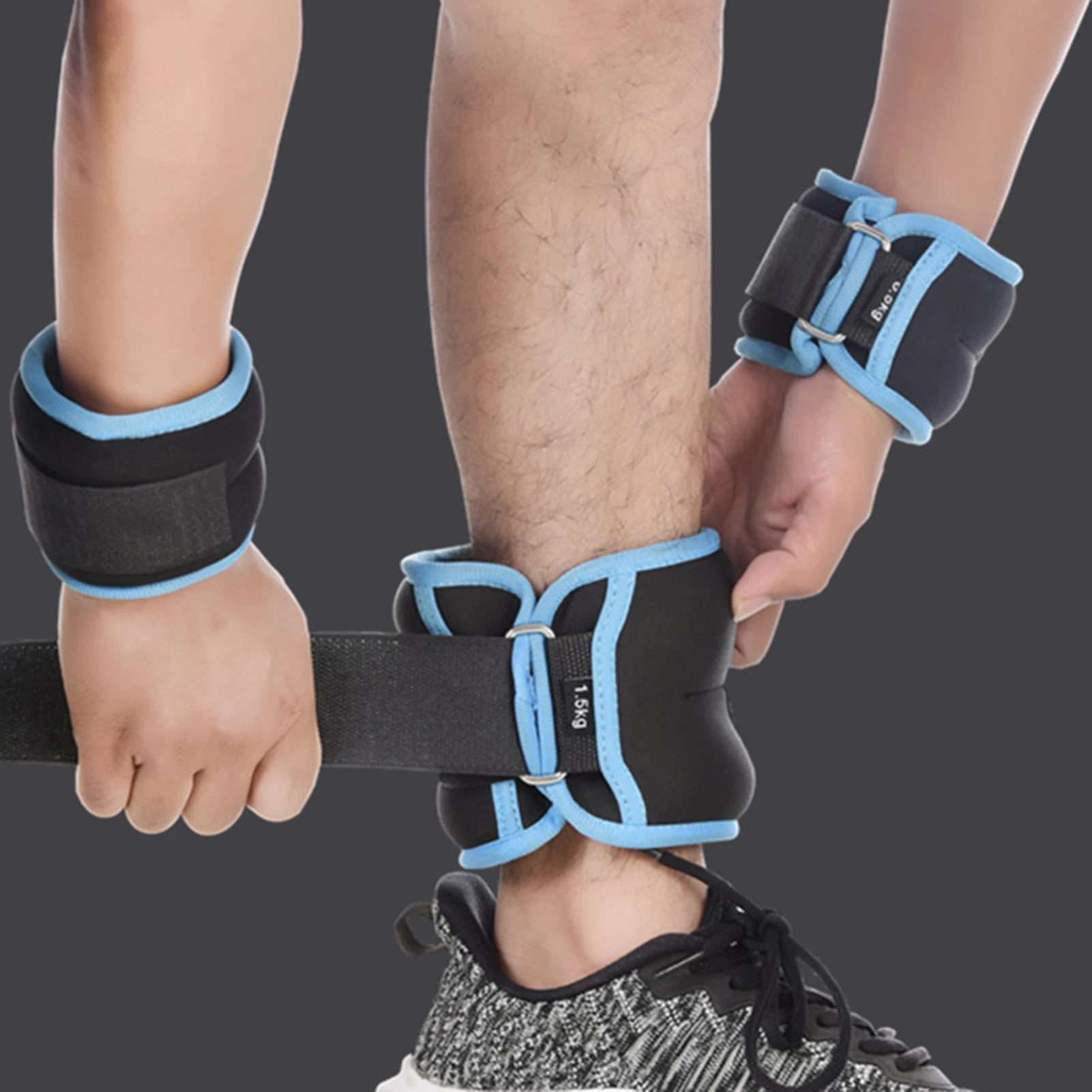 Pesi alla caviglia da polso Set di pesi da polso impermeabili per l'allenamento della forza Design ergonomico con sacchetti di sabbia traspiranti ad anello per il pollice a mano  18