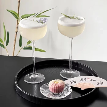 Japanese Handmade Cocktail Martini Glasses Slightly Tipsy Wine Glasses Crystal Tower Cups Goblets Tea Wine Glasses 1
