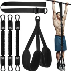 Enhanced Fitness Power Pull - Up Bar with Elastic Resistance Band (Black 225LB)