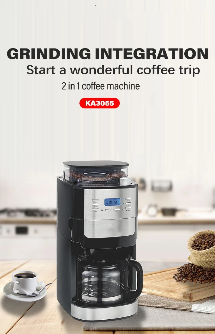 Automatic Coffee Machine Integrated Grinder 220240V Electric Drip
