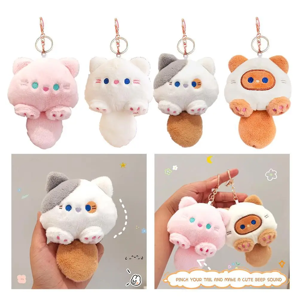 

Kawaii Cat Plush Doll Keychain Pendant Cartoon Stuffed Mini Cat Plushie Girl's Bag Hanging Toys Home Decor 12cm