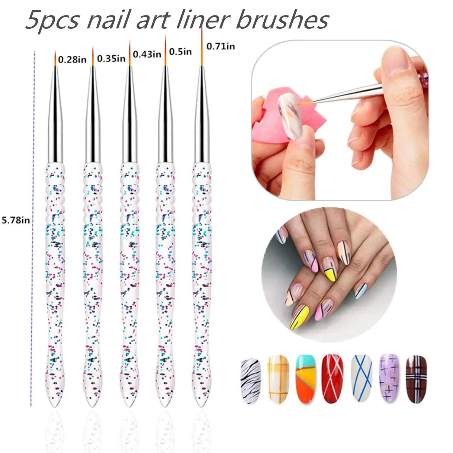 Nail Art Design Kit - Precision Dotting Tools & Liner Brushes (10-Piece Set)