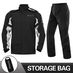 All-Weather Waterproof Motorcycle Rain Suit - XXXL (0901 Black)