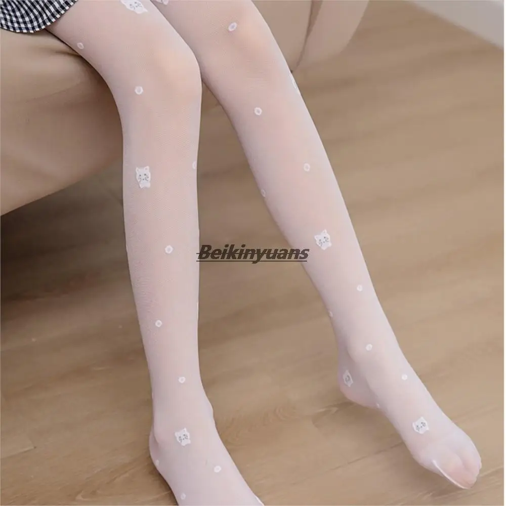 Children's stockings summer new baby tights lovely kitten pantyhose girls tight thin section breathable pantyhose